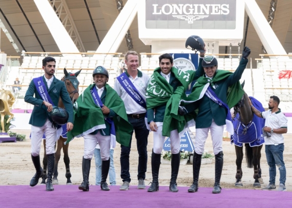 The Saudi show jumping team was represented by the Olympic riders Ramzi Al-Dahami and Abdullah Al-Sharbatly, along with riders Abdul Rahman Al-Rajhi and Khaled Al-Mabti.