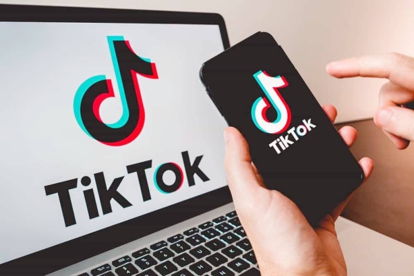 A file photo of devices displaying the TikTok logo.