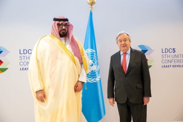 Minister of Economy and Planning Faisal Al-Ibrahim reviewed with the United Nations Secretary General António Guterres aspects of cooperation between Saudi Arabia and the United Nations in terms of support for the least developed countries of the world.