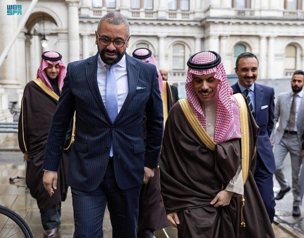 Prince Faisal, Cleverly review aspects of historic Saudi-British partnership