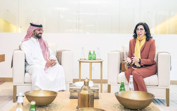 Minister of Culture Prince Badr Bin Abdullah Bin Farhan, governor of the Royal Commission for AlUla, held an official meeting Sunday with the Minister of Culture of the French Republic Rima Abdul Malak, who is on an official visit to Saudi Arabia.