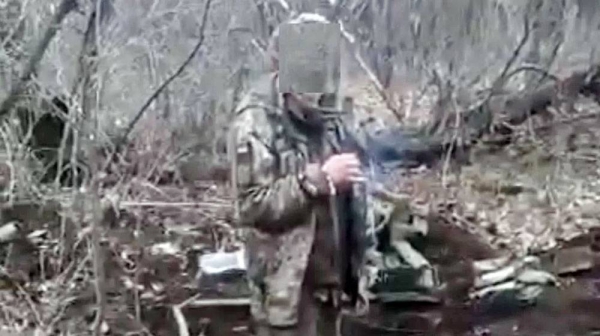 Screenshot from the video purportedly showing Ukrainian prisoner of war.