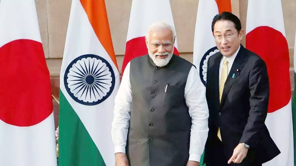 

Japanese Prime Minister Fumio Kishida (right), during his meeting with India Prime Minister Narendra Modi at Hyderabad House in New Delhi Monday, has called India ‘indispensable’ to ensuring a free Indo-Pacific.