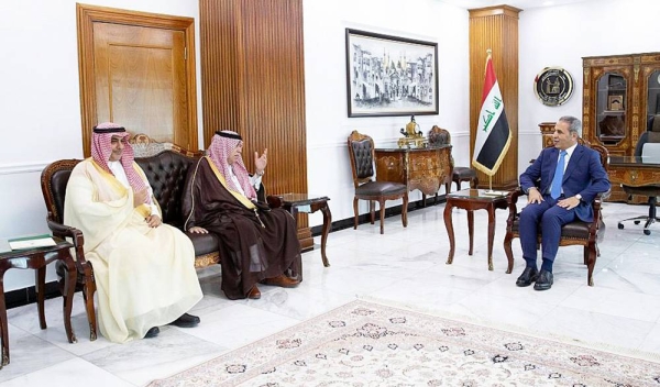 Minister of Commerce and Chairman of the Board of Directors of the General Authority for Foreign Trade Dr. Majid Bin Abdullah Al-Qasabi meets with Iraqi Prime Minister Mohammed Shia Al-Sudani and other officials.