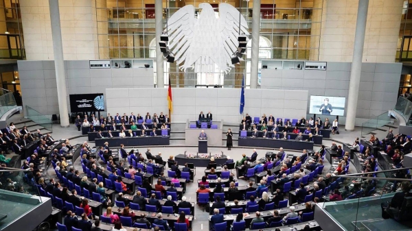 King Charles III of Great Britain speaks in the Bundestag on the second day of his trip to Germany