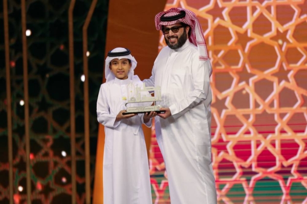 British contestant Ibrahim Asad, 12, performs the adhan impressively and with perfection, outperforming his rivals in some aspectsin the Otr Elkalam competition.