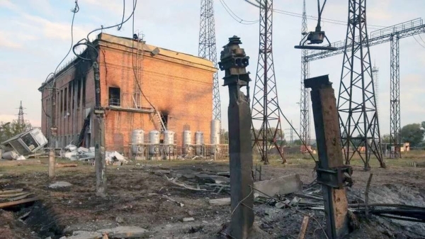 A power substation heavily damaged by a Russian missile strike in Kharkiv. — courtesyReuters