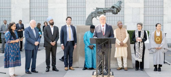 Secretary-General António Guterres addresses attendees to the Interfaith Moment of Prayer for Peace at UN Headquarters. — courtesy UN Photo/Eskinder Debebe