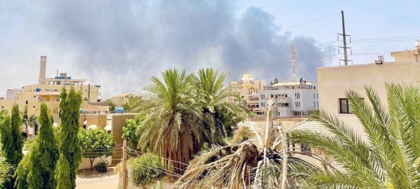 Smoke rises following a bombing in the Al-Tayif neighborhood of Khartoum, Sudan. — courtesy Open Source