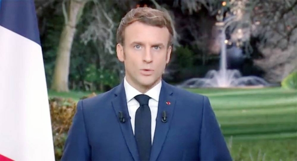 French President Emmanuel Macron seen in this file photo at the Elysee Palace in Paris.