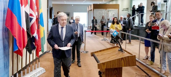 Secretary General António Guterres spoke to correspondents in New York on Thursday, about the crisis in Sudan, calling for an immediate end to the fighting. — courtesy UN Photo/Eskinder Debebe