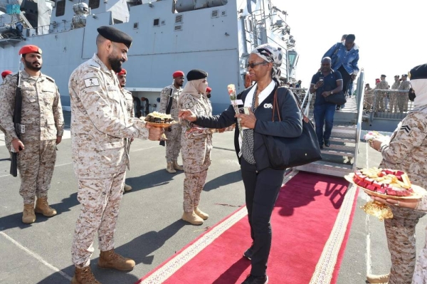 Citizens and foreigners evacuated by the Royal Saudi Naval Forces (RSNF) from Sudan arrived on Saturday, the Foreign Ministry announced. They were received by Deputy Minister of Foreign Affairs Eng. Waleed Al-Khereiji.
