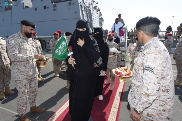 Citizens and foreigners evacuated by the Royal Saudi Naval Forces (RSNF) from Sudan arrived on Saturday, the Foreign Ministry announced. They were received by Deputy Minister of Foreign Affairs Eng. Waleed Al-Khereiji.