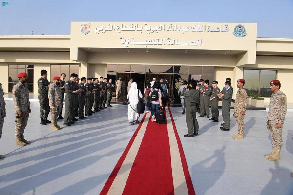 A batch of foreigners arrive in a military base in Jeddah, Saudi Arabia.