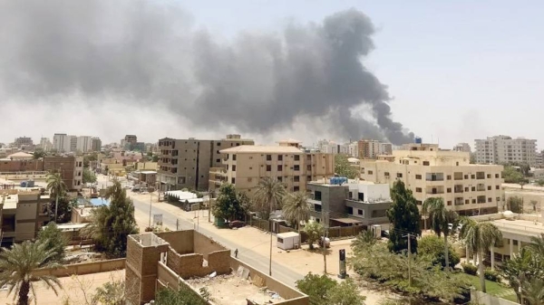 Building on fire in Khartoum. Fighting in Sudan’s capital Khartoum has continued into a second week. — courtesy Getty Images