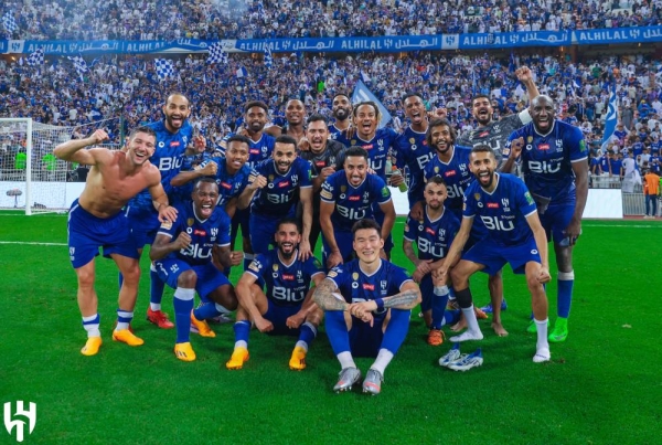 Players of Saudi Arabia's Al Hilal receive the runner-up medals during the  award ceremony after the AFC Champions League final match at Saitama  Stadium in Saitama, near Tokyo, Saturday, May 6, 2023.