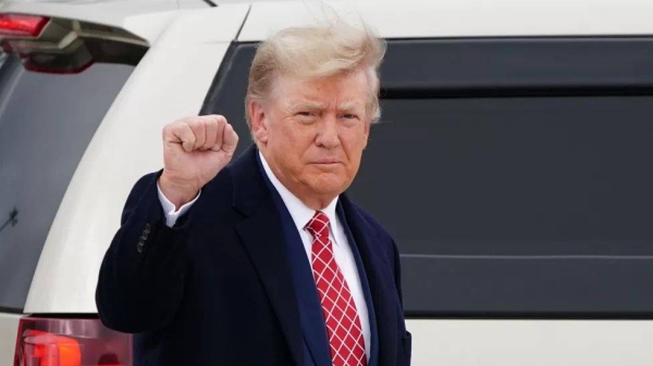 Donald Trump arrived at Aberdeen airport