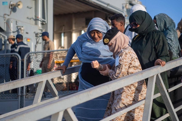 HMS Riyadh carried 220 new evacuees to Jeddah from Sudan on Tuesday.
