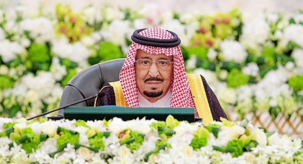 Custodian of the Two Holy Mosques King Salman chairs the Cabinet session on Tuesday at Al-Salam Palace in Jeddah.