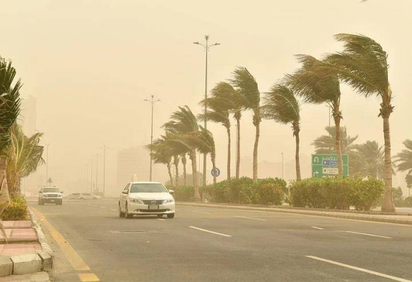 Sandstorm with a speed of more than 45 kilometers per hour would hit eight regions across the Kingdom from Thursday to Saturday.