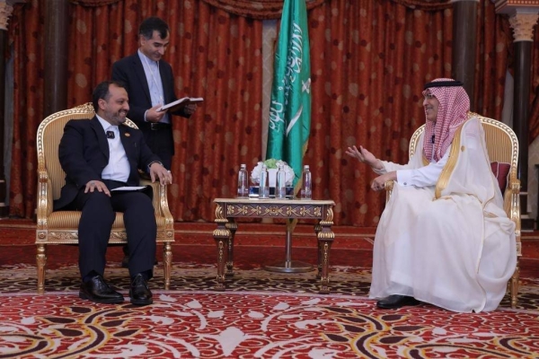 Saudi Arabia's minister of finance meets with his Iranian counterpart in Jeddah on Friday.