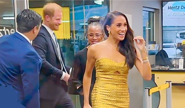Harry and Meghan leave event before alleged car chase.