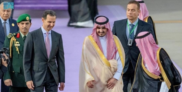 Upon arrival at King Abdulaziz International Airport in Jeddah, Syrian President Bashar Al-Assad was received by Prince Badr bin Sultan, Deputy Governor of Makkah Region.