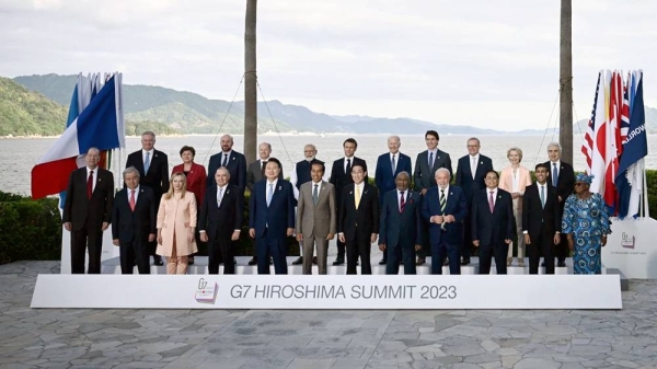 World leaders from G7 and invited countries in Hiroshima on Saturday.