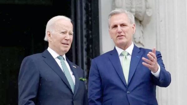 President Joe Biden (left) with House Speaker Kevin McCarthy. — courtesy Reuters