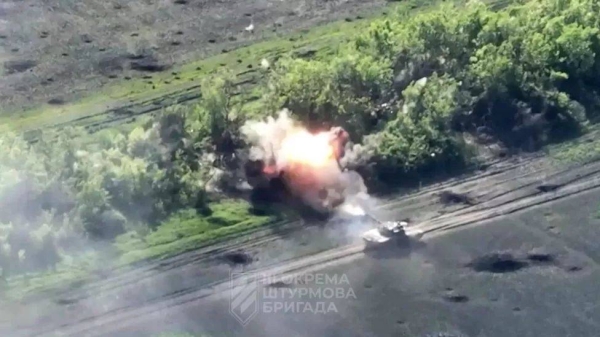 An unverified video released by the Ukrainian army claims to show a military vehicle near Bakhmut