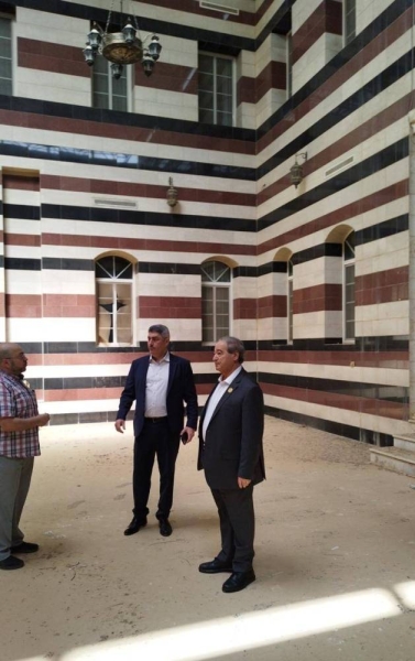 Syrian Minister of Foreign Affairs and Expatriates Dr. Faisal Mekdad makes an inspection tour of the headquarters of Syrian embassy in Riyadh. 