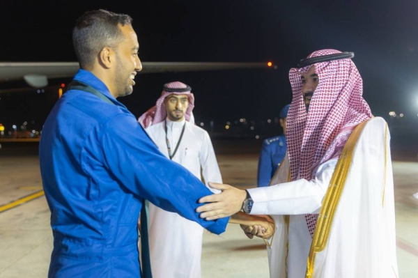 Saudi astronauts Ali Al-Qarni and Rayyanah Barnawi, accompanied by astronauts Mariam Fardous and Ali Al-Ghamdi, arrived on Friday in Riyadh, about two weeks after completing their historic scientific mission to the International Space Station (ISS).