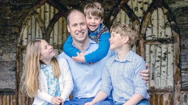 Prince William with Prince Louis, Prince George and Princess Charlotte. — courtesy Millie Pilkington/Kensington Palace