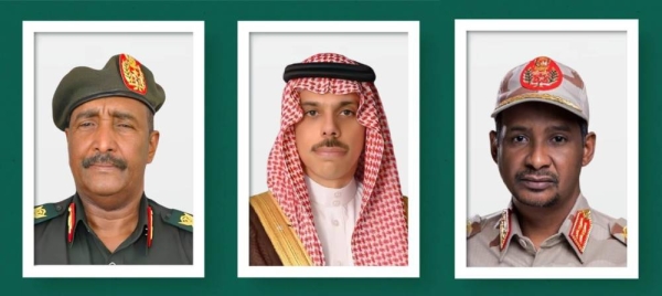 Minister of Foreign Affairs Prince Faisal bin Farhan made on Tuesday separate phone calls with President of Sudan’s Transitional Sovereign Council Lt. Gen. Abdel Fattah Al-Burhan and Commander of the Rapid Support Forces Lt. Gen. Mohamed Hamdan Dagalo. 