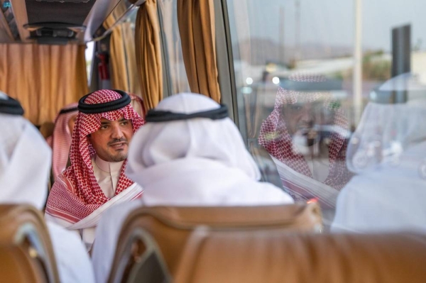 Interior Minister Prince Abdulaziz bin Saud during his inspection tour of the holy sites.