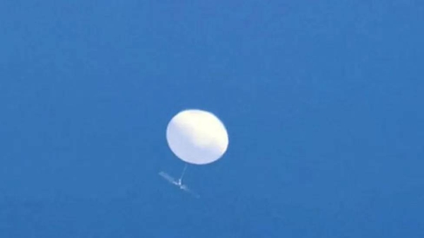 A suspected Chinese spy balloon, photographed over Taiwan