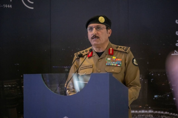 Director of Public Security Lieutenant General Mohammed Al-Bassami speaks on the International Day Against Drug Abuse and Illicit Trafficking.