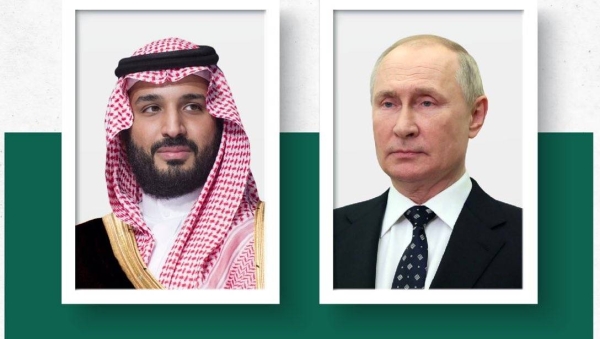 Crown Prince and Prime Minister Mohammed Bin Salman expressed Saudi Arabia’s relief at the successful de-escalation of situation in Russia during a phone call with Russian President Vladimir Putin on Tuesday.
