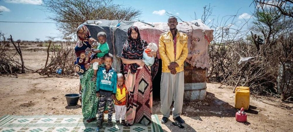 A family displaced by prolonged drought in Ethiopia now live in a makeshift tent in Mogadishu, Somalia. — courtesy IOM/Muse Mohammed