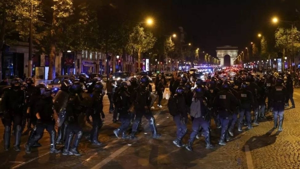 There has been a tight police presence around the Champs Elysée