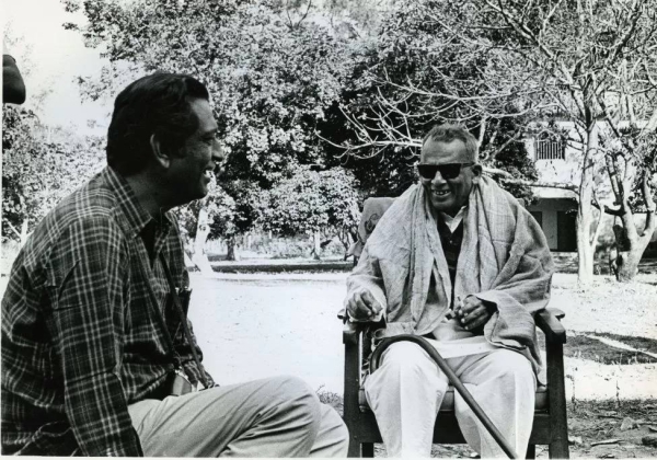 Oscar winning filmmaker Satyajit Ray (left) made a documentary on Mukherjee (right)