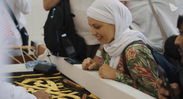 Zaki Kassar, a textile worker with 39 years of experience in the Kiswa Factory of the Holy Kaaba.