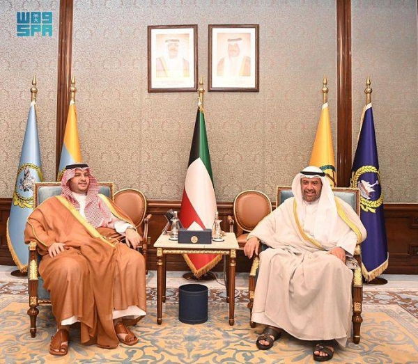 Kuwait's Crown Prince, prime minister and other top ministers meet with Saudi Minister of State and Cabinet Member Prince Turki Bin Mohammad Bin Fahd and his accompanying delegation.