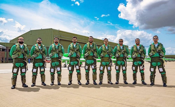 Saudi Arabia’s Falcons Aerobatic Team of the Royal Air Force has arrived in the United Kingdom to participate in the Royal International Air Tattoo (RIAT), which will be held at RAF Fairford from July 14 to 16.