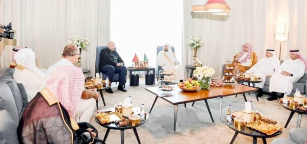 Saudi Minister of Islamic Affairs, Call and Guidance Sheikh Abdullatif Al-Sheikh meeting President of the Islamic Sheikhdom and Grand Mufti of Montenegro Rifaat Vizic in Podgorica.