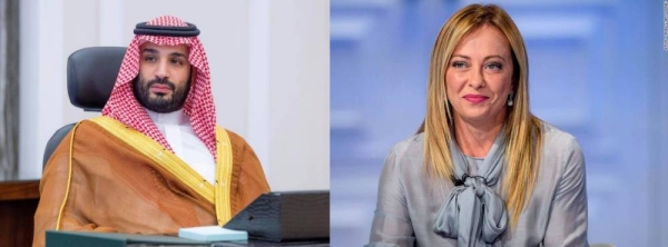 Crown Prince and Prime Minister Mohammed bin Salman received a phone call on Tuesday from Giorgia Meloni, the Prime Minister of Italy.