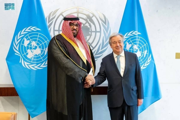 Minister of Economy and Planning Faisal bin Fadel Al-Ibrahim meets with UN Secretary-General, Antonio Guterres in New York.