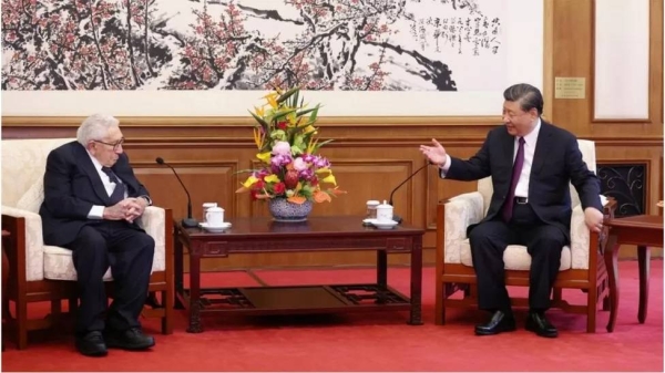 Xi Jinping spoke with affection as he addressed Henry Kissinger on Thursday