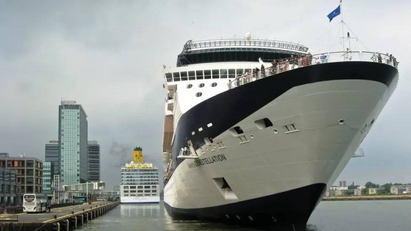 A passenger terminal in Amsterdam's docklands