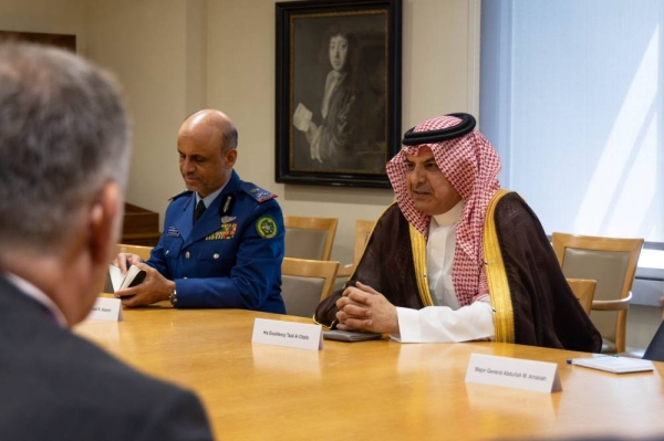 Assistant Minister of Defense Eng. Talal Bin Abdullah Al-Otaibi met in London, during his official visit to the United Kingdom, with Britain's Defense Minister Ben Wallace.